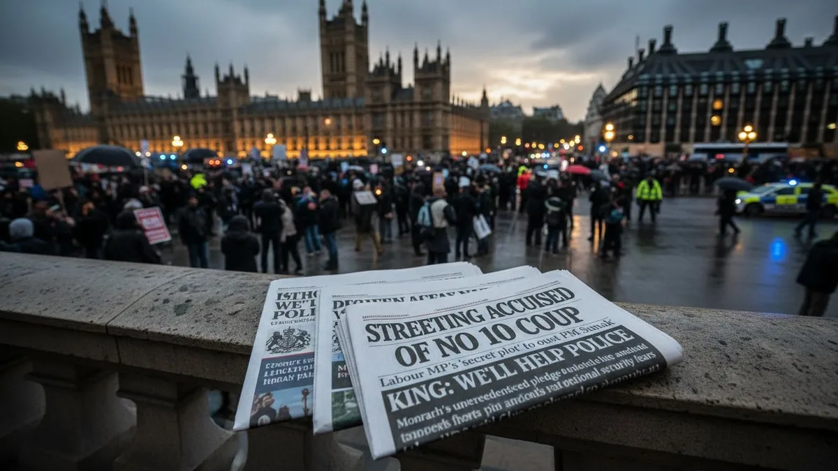 Newspaper headlines: 'Streeting accused of No 10 coup' and 'King: We'll help police'